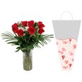 Dozen Roses with Vase