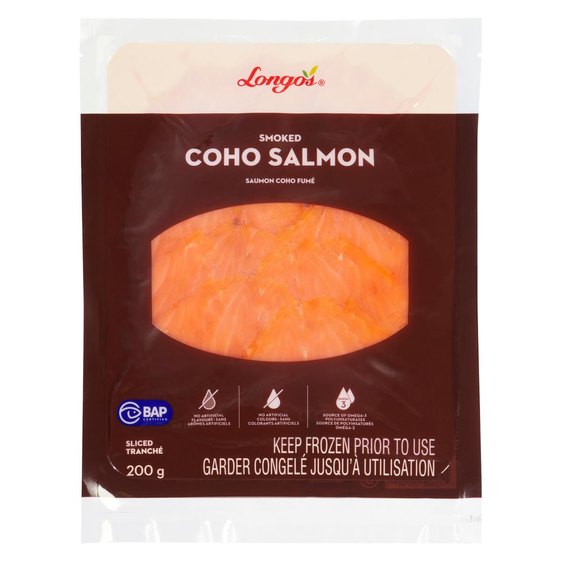 Longo's Frozen Smoked Coho Salmon 200G