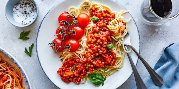 GLUTEN FREE VEGAN LENTIL BOLOGNESE