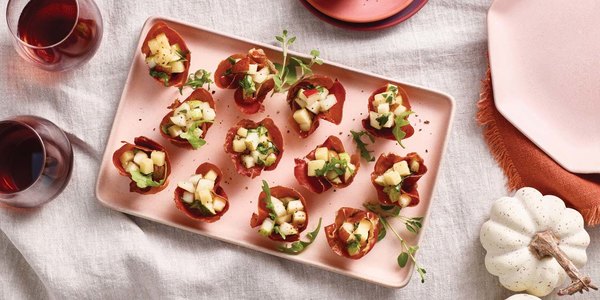 PROSCIUTTO CUPS WITH PEAR & CHEDDAR