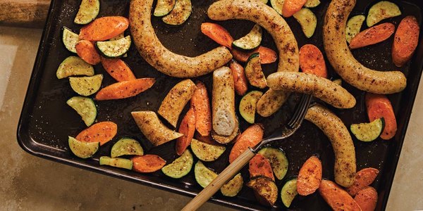 SHEET PAN CHICKEN SAUSAGE AND VEGETABLES
