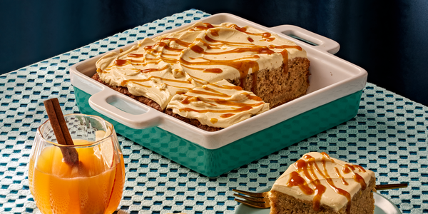 APPLE SNACKING CAKE WITH MAPLE PUMPKIN BUTTER ICING