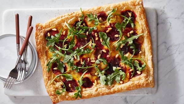 CANDIED BEET AND BRIE TART