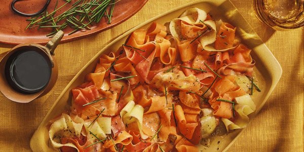 CARROT RIBBONS WITH MAPLE ROSEMARY BUTTER