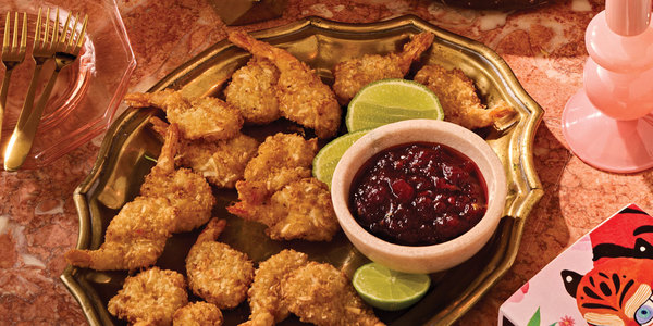 COCONUT SHRIMP WITH SPICY CRANBERRY LIME DIP