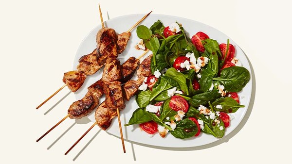 GRILLED PORK SOUVLAKI SALAD