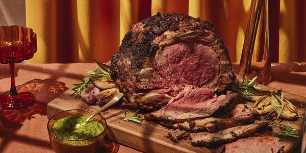 HARISSA PRIME RIB WITH ORANGE DATE MINT CHUTNEY