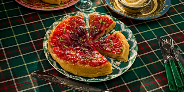 HOT HONEY ROOT VEGETABLE FOCACCIA TART