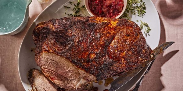 SPICED LAMB WITH RHUBARB CHUTNEY