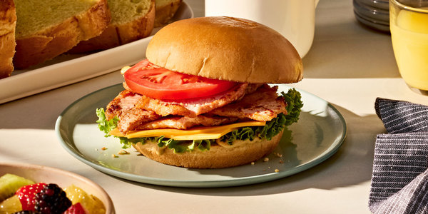 PEAMEAL BACON AND CHEDDAR SANDWICH