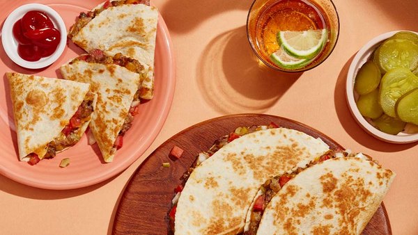 PRIME RIB BURGER QUESADILLAS