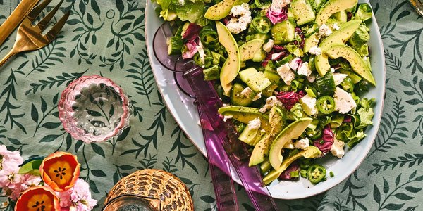 SMASHED CUCUMBER AND AVOCADO SALAD
