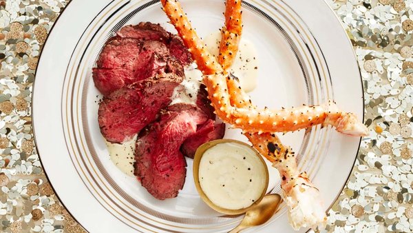 SURF AND TURF WITH SAKE-GINGER SABAYON