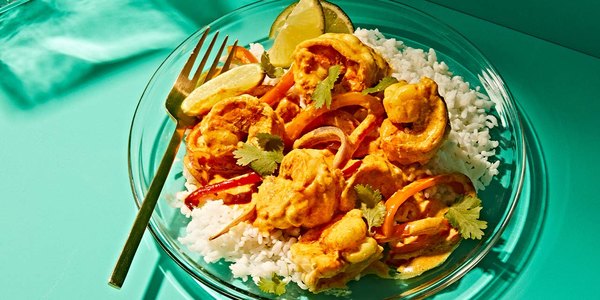 TRI-PEPPER COCONUT LIME SHRIMP