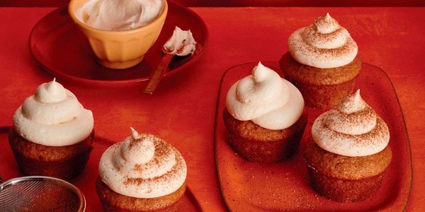 SWEET POTATO CUPCAKES WITH MAPLE CREAM CHEESE ICING