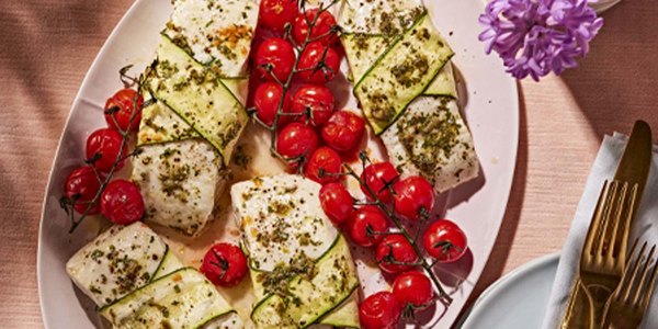 ZUCCHINI-WRAPPED HALIBUT