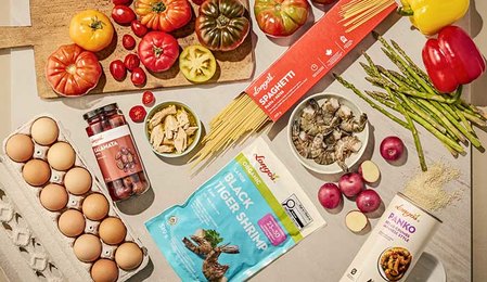 Overhead view of Longo's products