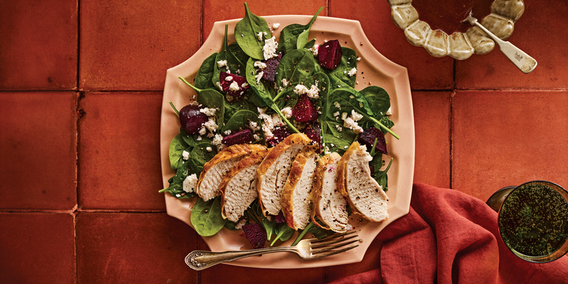 ROAST BEET SALAD WITH TURKEY