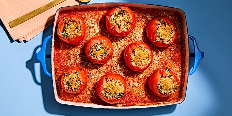 ARUGULA, LENTIL & WALNUT STUFFED TOMATOES