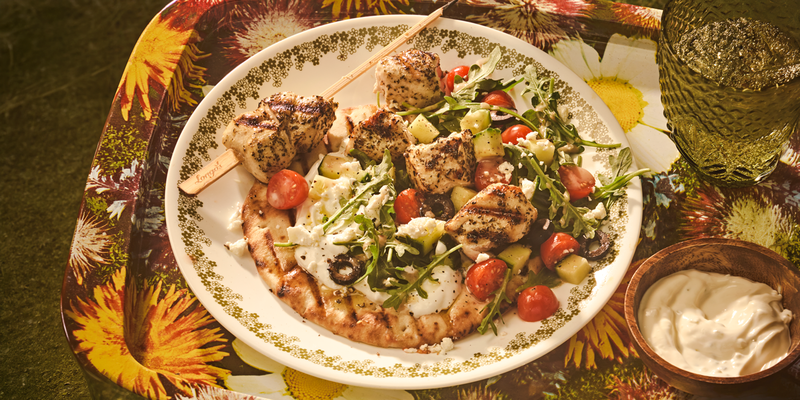 CHICKEN SOUVLAKI WRAPS