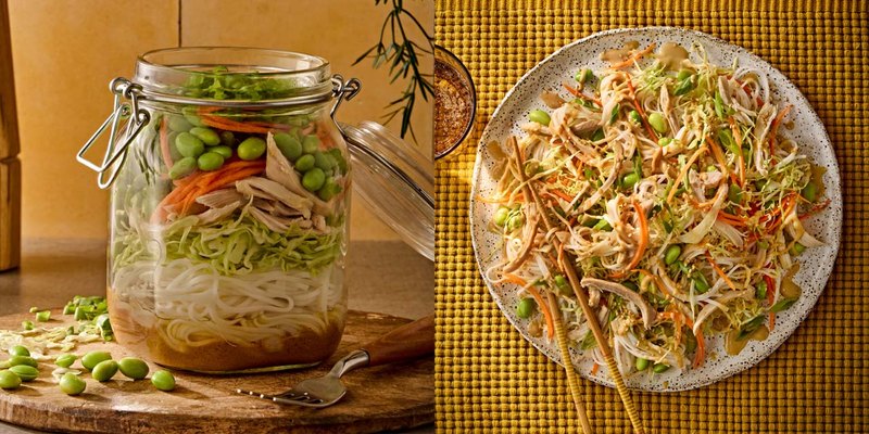CRUNCHY COLD NOODLES WITH TAHINI SESAME DRESSING