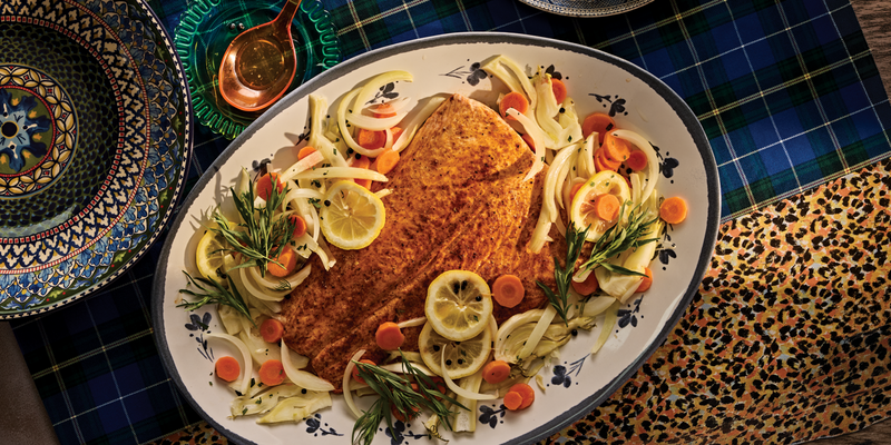 FENNEL OVEN POACHED SALMON