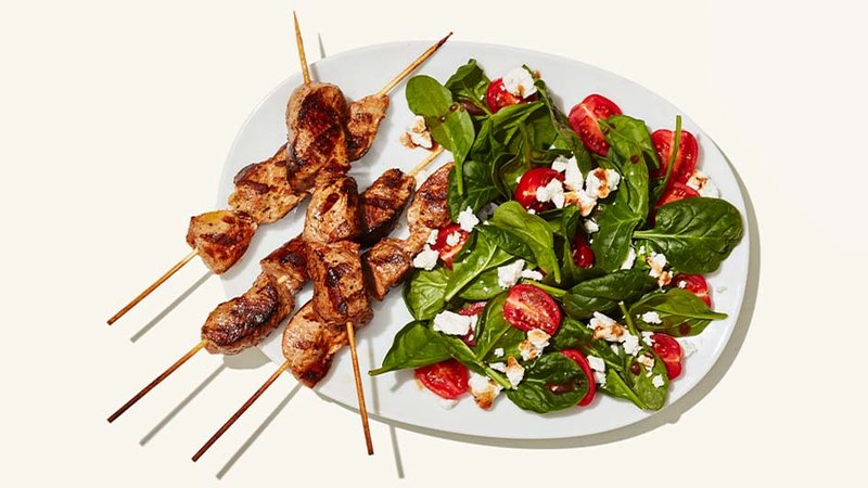 GRILLED PORK SOUVLAKI SALAD