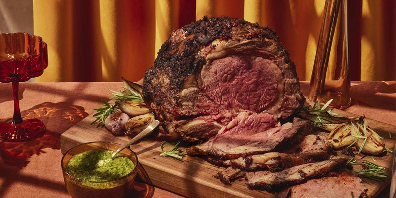 HARISSA PRIME RIB WITH ORANGE DATE MINT CHUTNEY