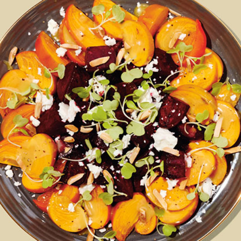 PERSIMMON BEET SALAD WITH ALMONDS