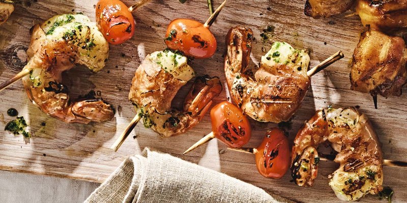 PESTO PROSCIUTTO WRAPPED SHRIMP