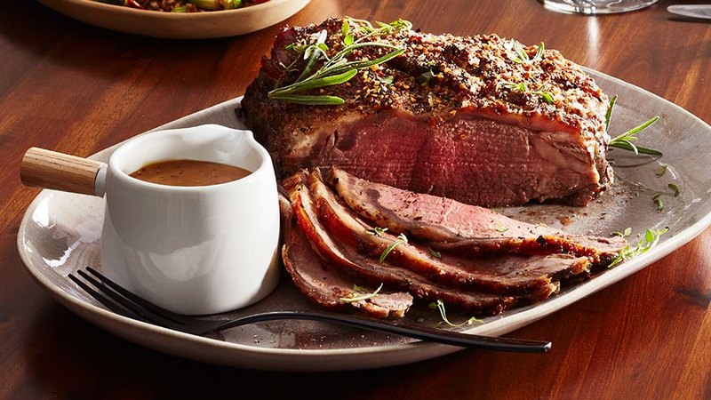 ROAST BEEF WITH CREAMY MUSTARD HERB GRAVY
