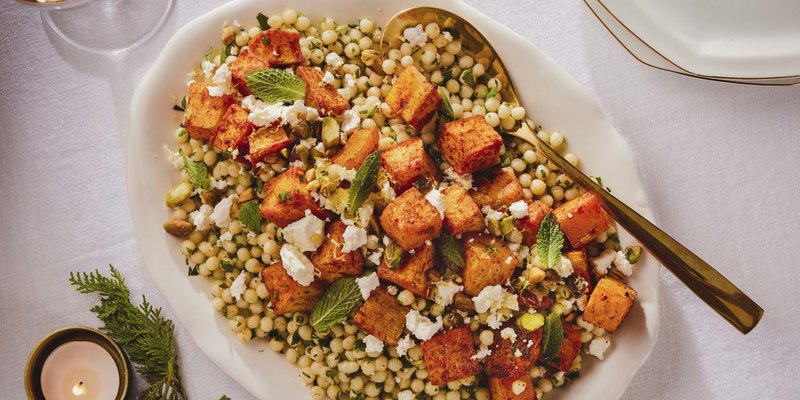 ROASTED SQUASH ON PEARL COUSCOUS