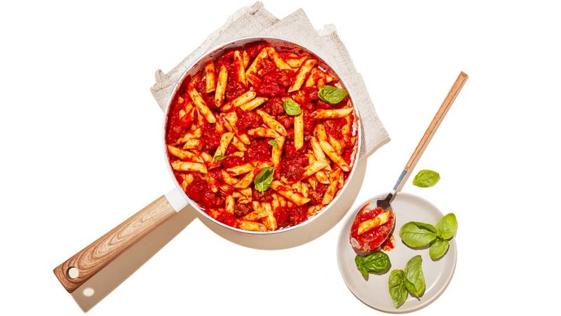 SAUSAGE PUTTANESCA PASTA